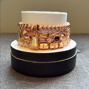 Chic Gold-Toned Beaded Bracelet Set